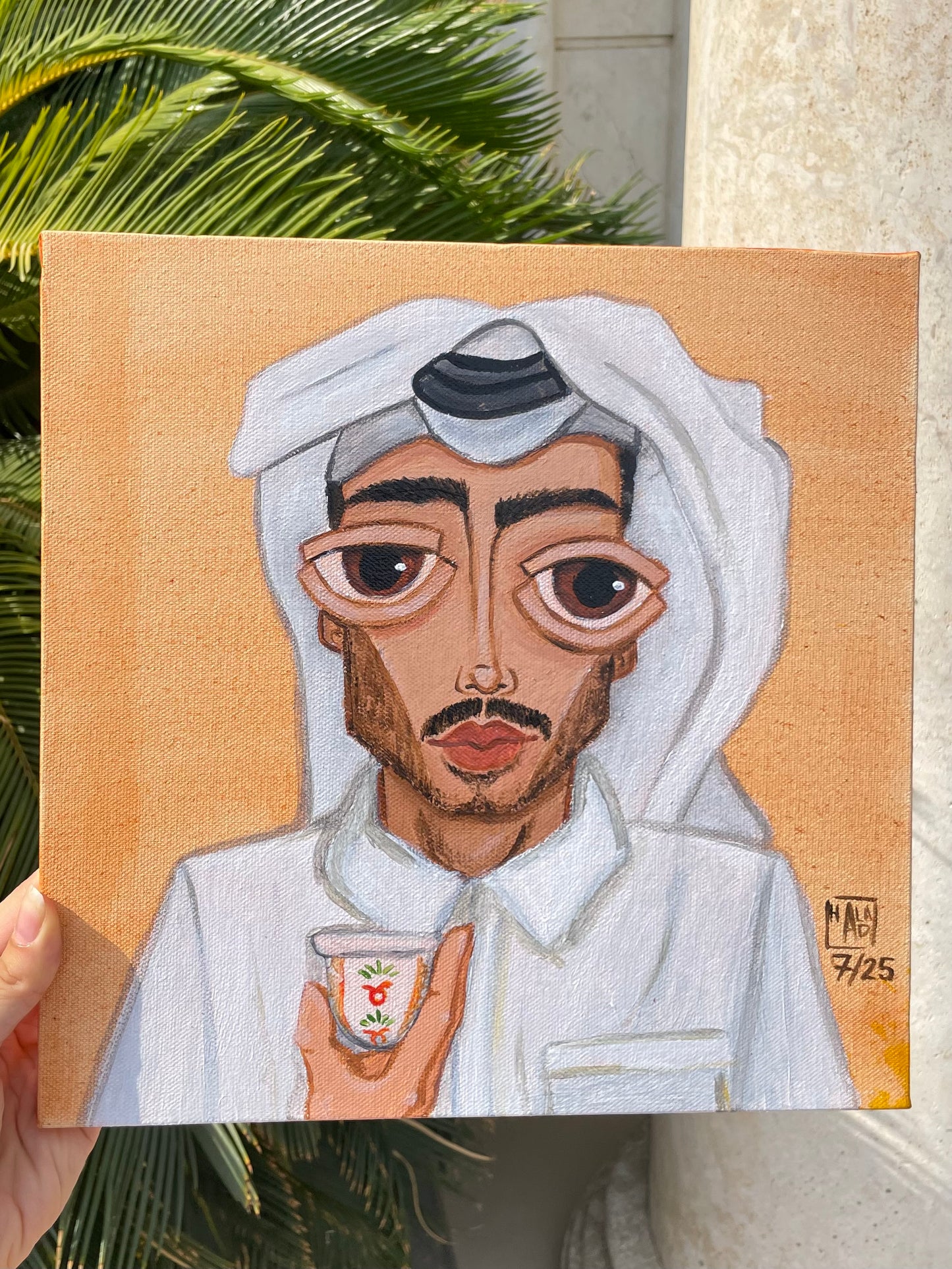 Gahwa Conversations - Original Acrylic Painting