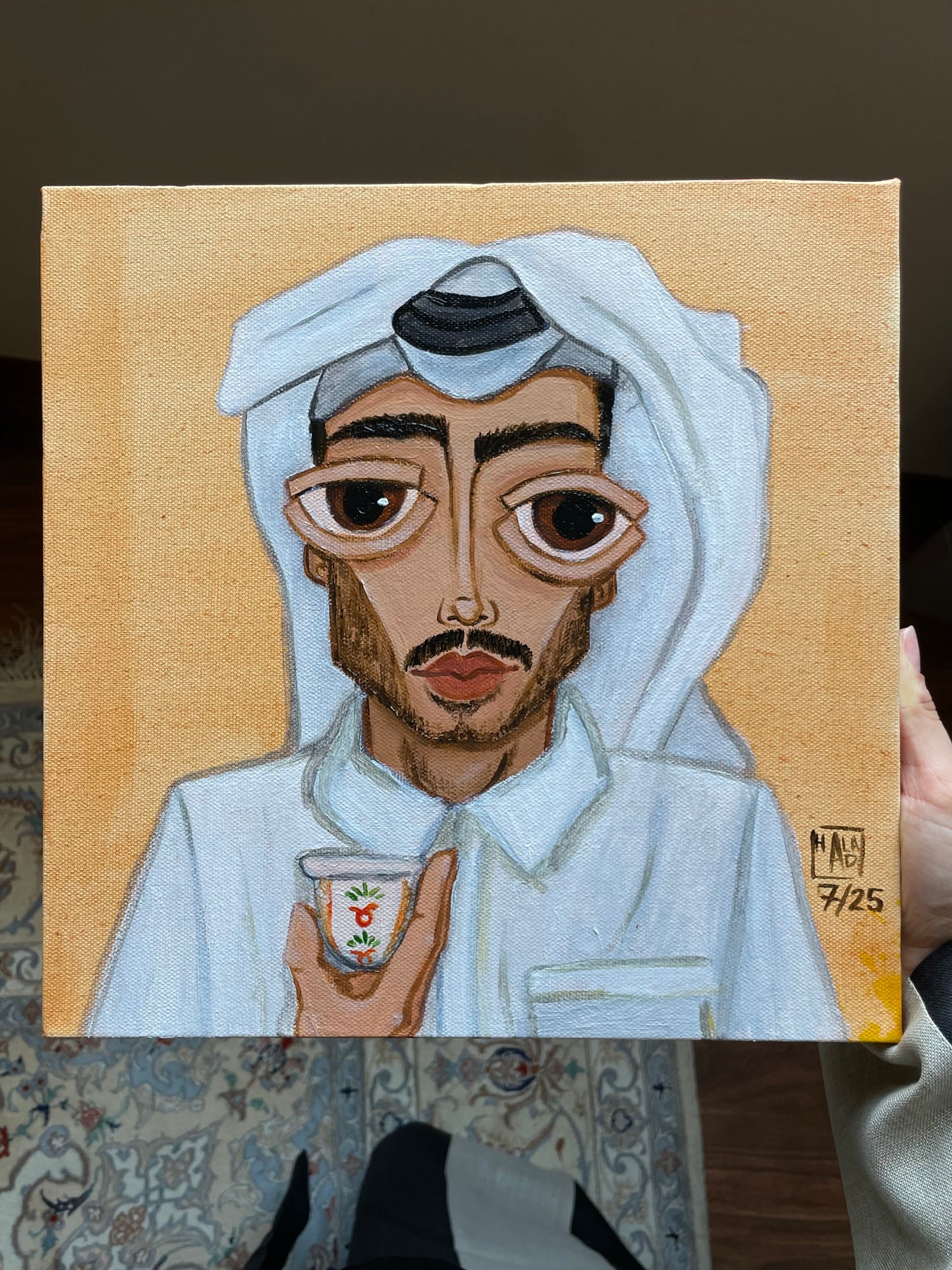 Gahwa Conversations - Original Acrylic Painting