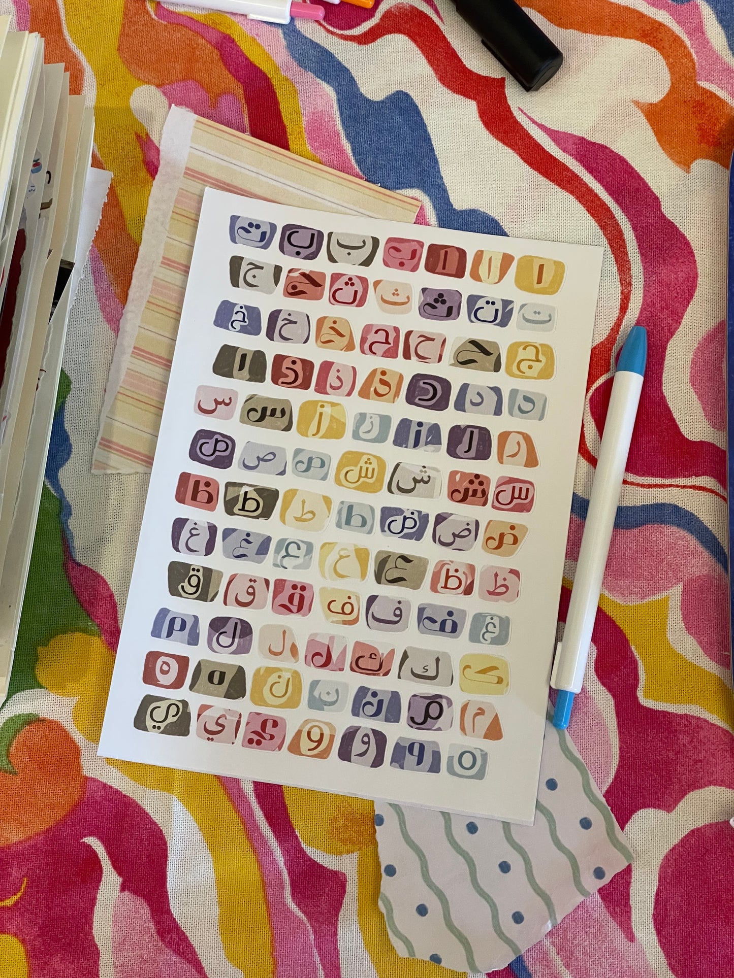 Arabic Alphabet Sticker Sheets (set of 2 sheets)