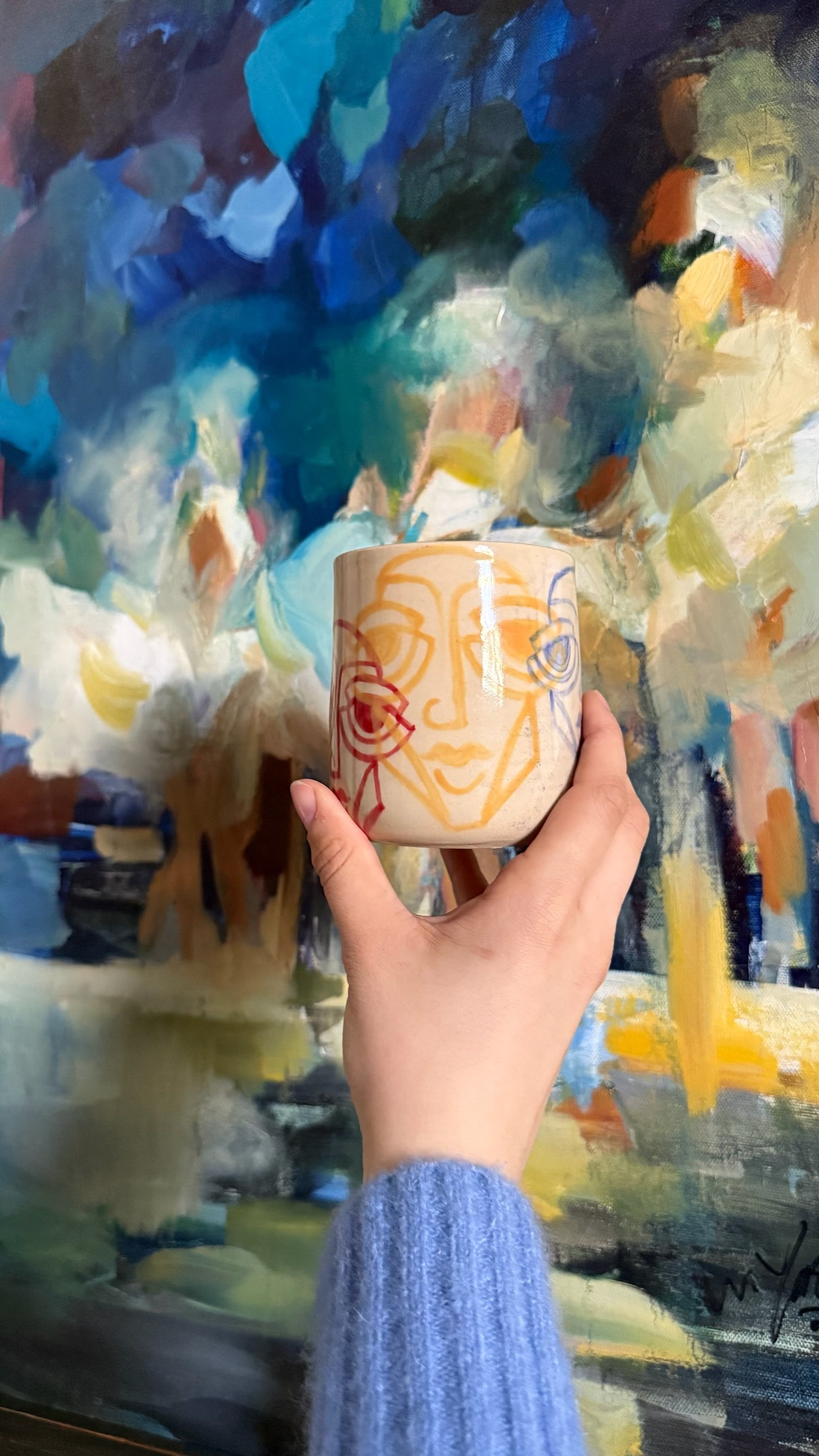 Layered Faces Handcrafted Mug