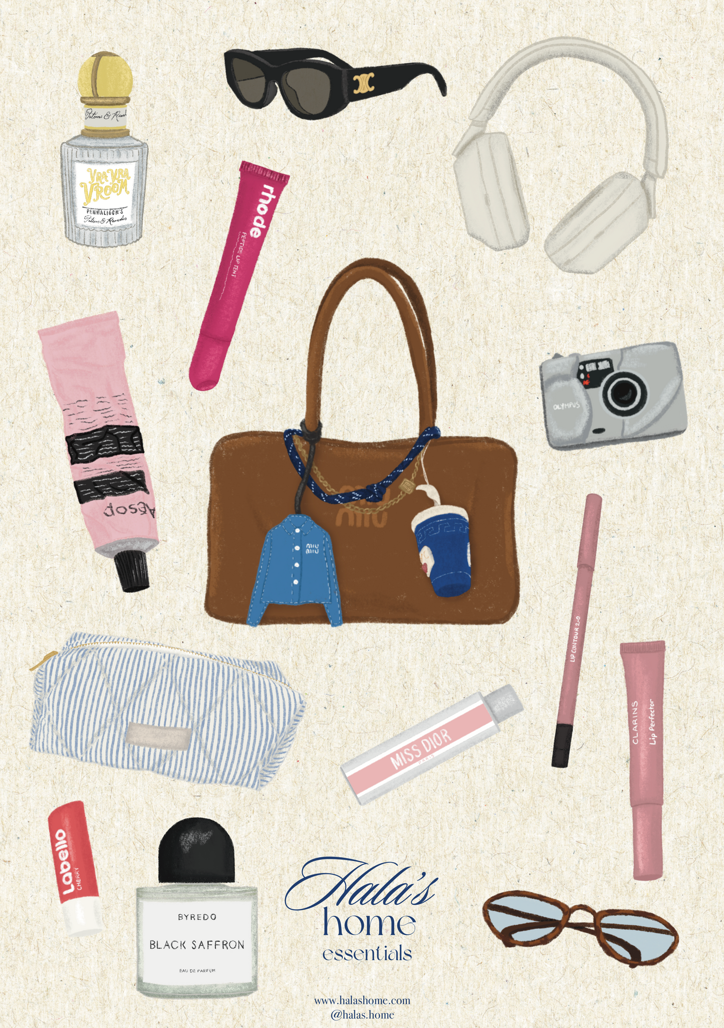 [Digital] Customized Whats In Your Bag Illustration