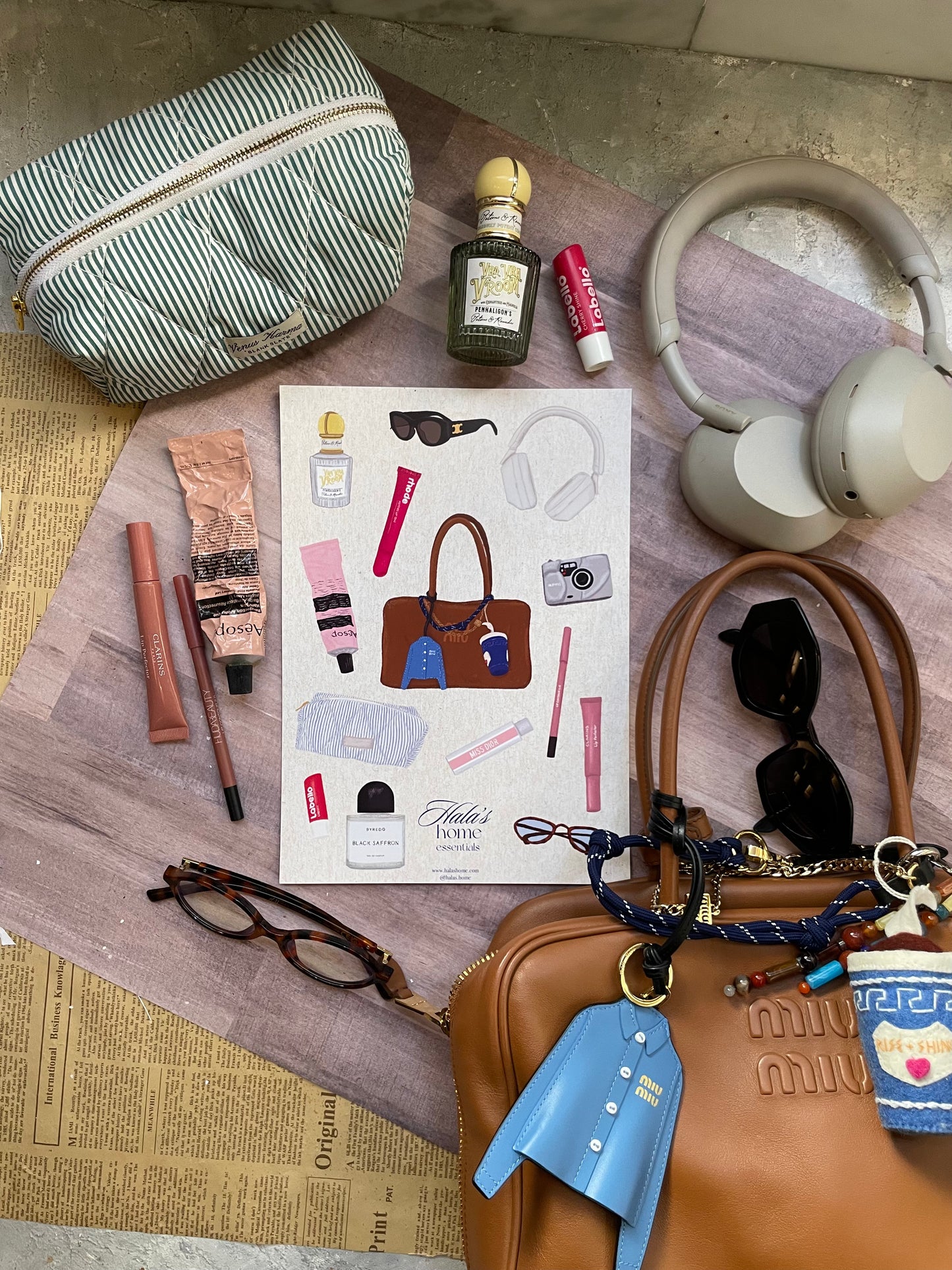 [PRINTED] Customized What's In Your Bag Illustration
