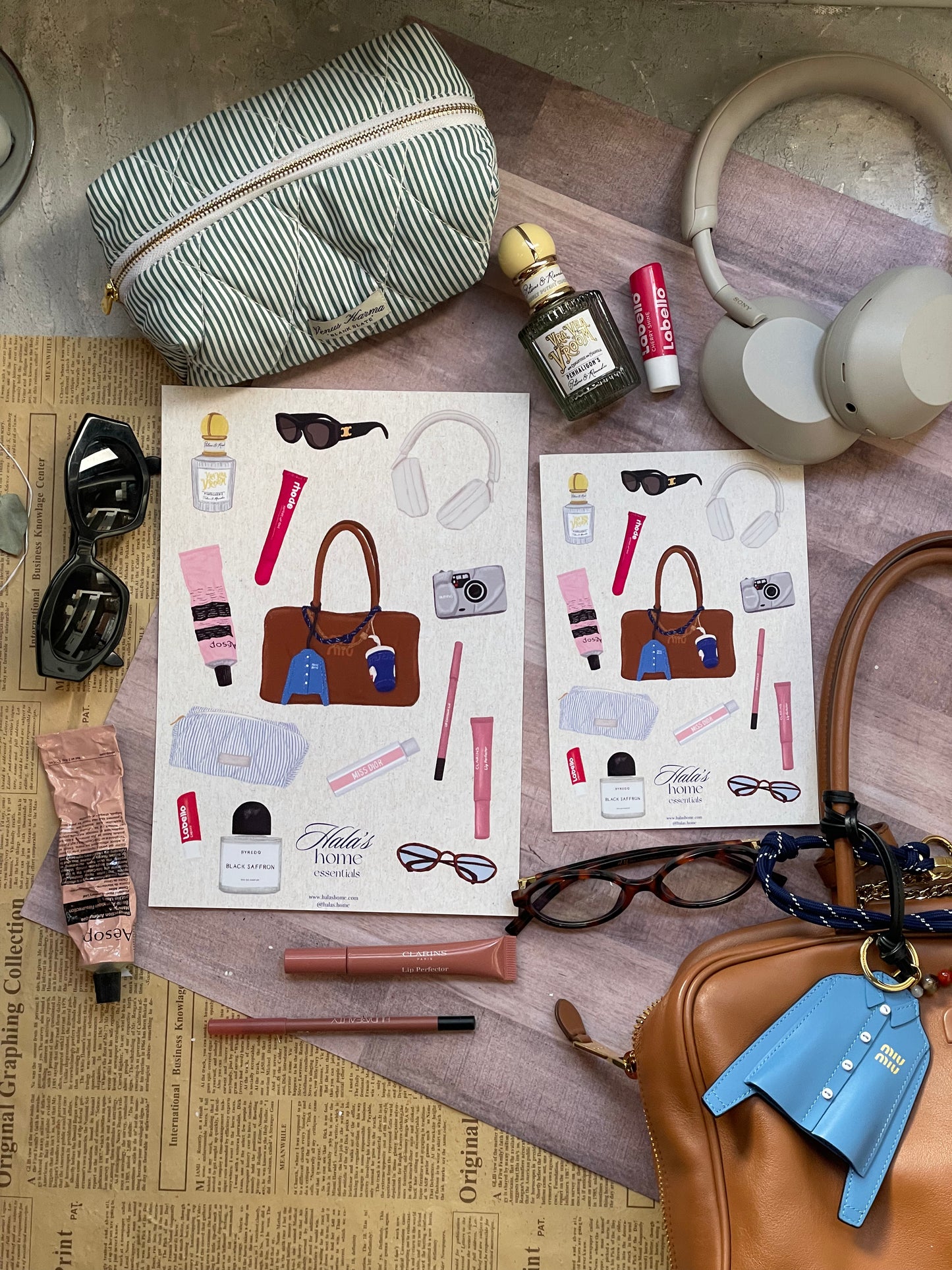 [PRINTED] Customized What's In Your Bag Illustration
