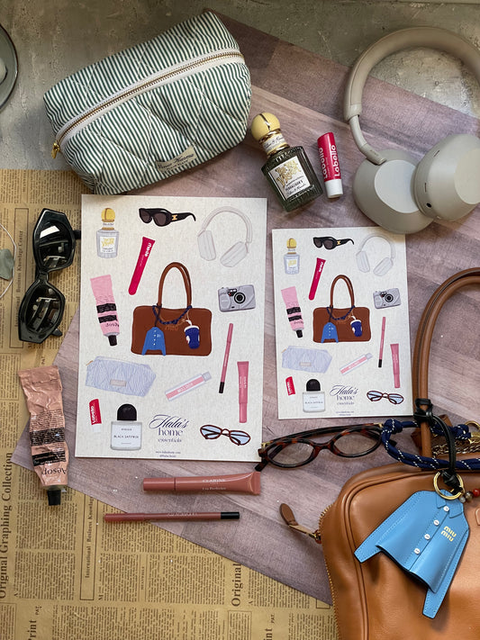 [PRINTED] Customized What's In Your Bag Illustration